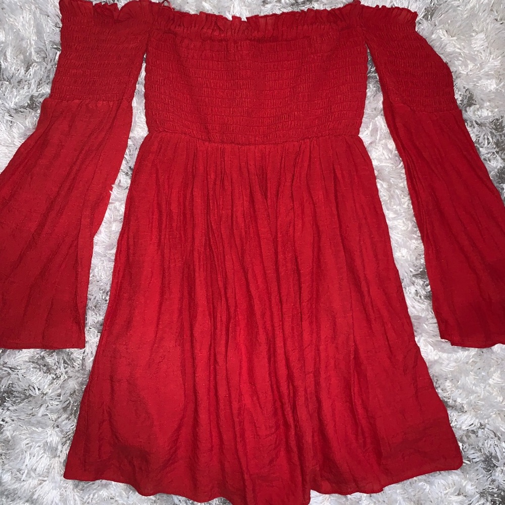 Smocked off the shoulder dress
